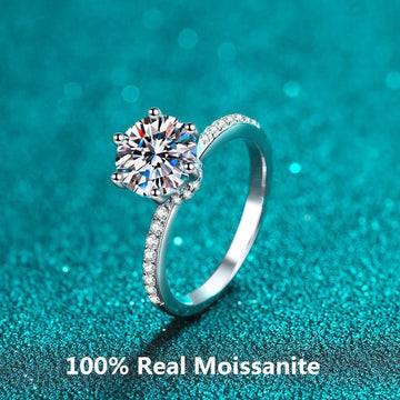 Fabulous Real D Colour 2.0 Carat Moissanite Exquisite 925 Sterling Silver Engagement Wedding Ring Fine Jewellery